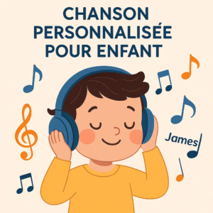 chansons-personnalisees-mon-monde-a-moi illustration enfant écoutant ses chansons personnalisées à son prénom