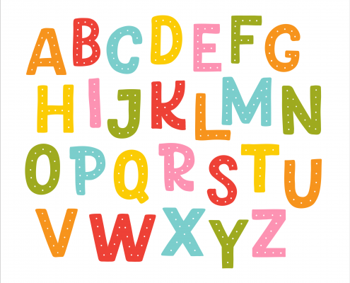 Lettres de l'alphabet coloré