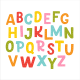 Lettres de l'alphabet coloré