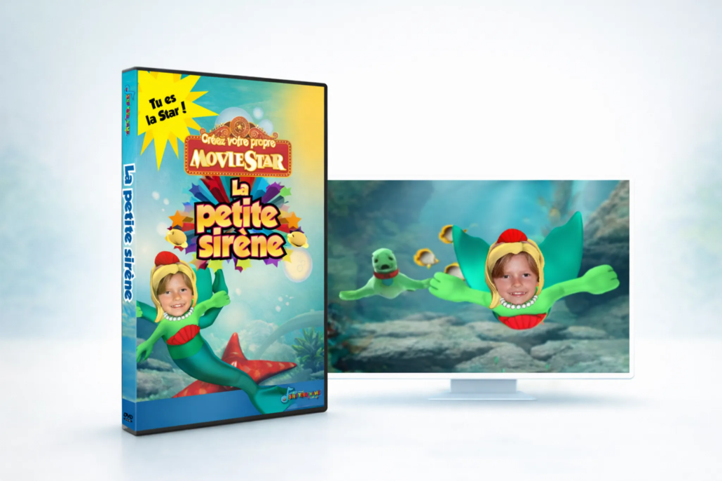 DVD dessin animé personnalisé avec impression écran sur télévision