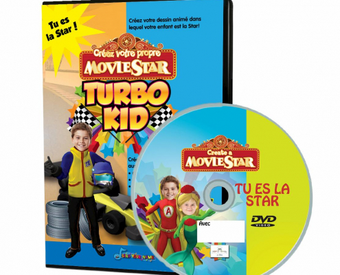 DVD personnalisé avec photo turbo kid et étiquette personnalisée