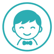 Icône portrait d’enfant intégré dans un dessin animé personnalisé avec photo et prénom