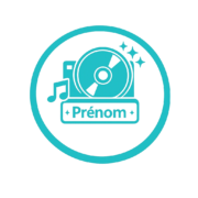 Icône musique personnalisée enfant avec note musicale et prénom intégré