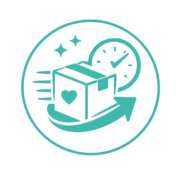 Icône préparation rapide et livraison suivie pour création personnalisée