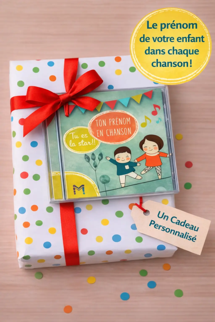 CD de chansons personnalisées avec le prénom de l’enfant – idée cadeau personnalisé pour anniversaire ou naissance