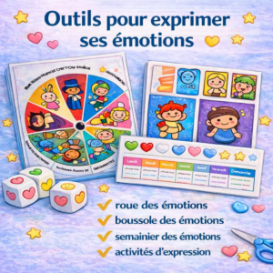 outils-exprimer-emotions-enfants outils émotions enfants roue des émotions semainier et activités expression